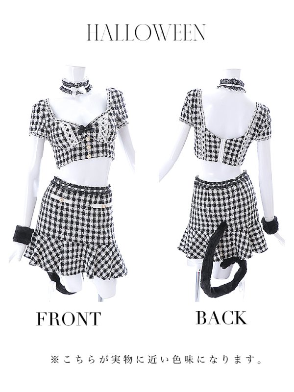 画像19: 【SALE!!】【即日発送】【ハロウィン】ツイードキャットセットアップ 【コスプレ6点セット】 【XS-Mサイズ/4カラー】[OF04] (19)