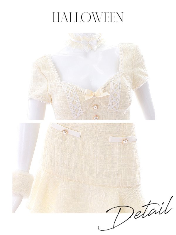 画像29: 【SALE!!】【即日発送】【ハロウィン】ツイードキャットセットアップ 【コスプレ6点セット】 【XS-Mサイズ/4カラー】[OF04] (29)