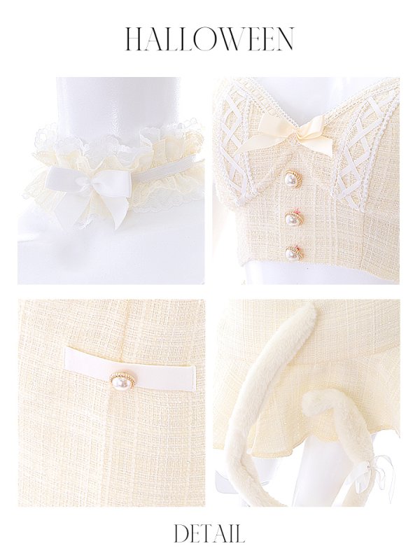 画像30: 【SALE!!】【即日発送】【ハロウィン】ツイードキャットセットアップ 【コスプレ6点セット】 【XS-Mサイズ/4カラー】[OF04] (30)
