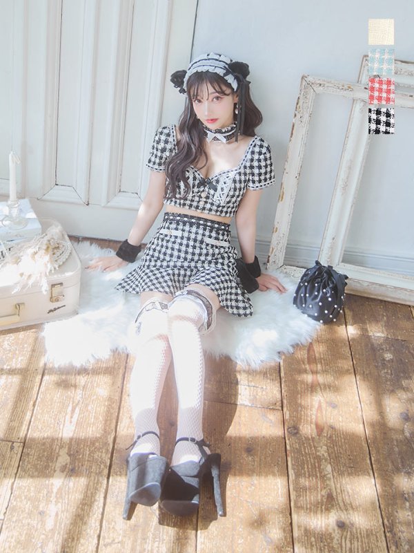 画像33: 【SALE!!】【即日発送】【ハロウィン】ツイードキャットセットアップ 【コスプレ6点セット】 【XS-Mサイズ/4カラー】[OF04] (33)