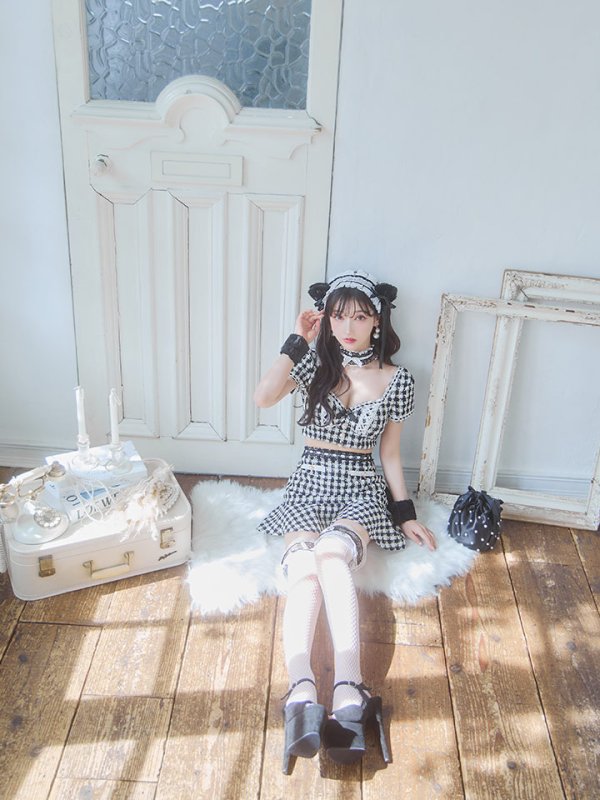 画像6: 【SALE!!】【即日発送】【ハロウィン】ツイードキャットセットアップ 【コスプレ6点セット】 【XS-Mサイズ/4カラー】[OF04] (6)