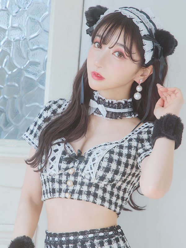 画像11: 【SALE!!】【即日発送】【ハロウィン】ツイードキャットセットアップ 【コスプレ6点セット】 【XS-Mサイズ/4カラー】[OF04] (11)