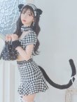 画像12: 値下げ！【即日発送】【ハロウィン】ツイードキャットセットアップ 【コスプレ6点セット】 【XS-Mサイズ/4カラー】[HC02] (12)