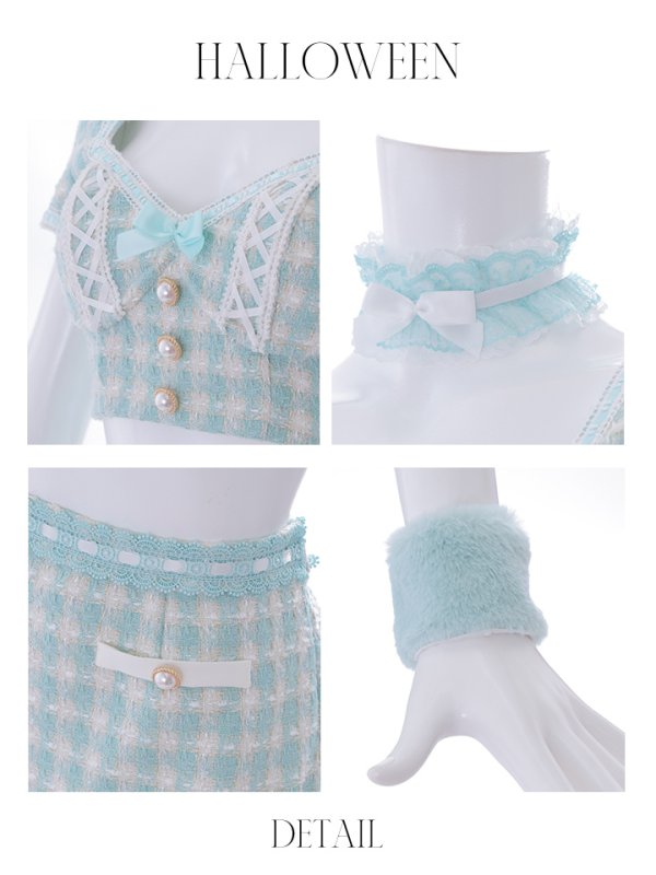 画像22: 【SALE!!】【即日発送】【ハロウィン】ツイードキャットセットアップ 【コスプレ6点セット】 【XS-Mサイズ/4カラー】[OF04] (22)