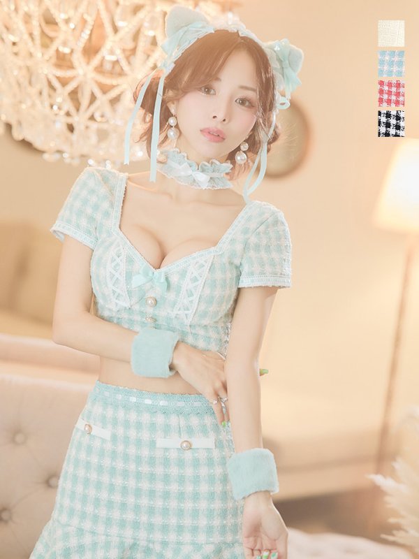 画像16: 【SALE!!】【即日発送】【ハロウィン】ツイードキャットセットアップ 【コスプレ6点セット】 【XS-Mサイズ/4カラー】[OF04] (16)