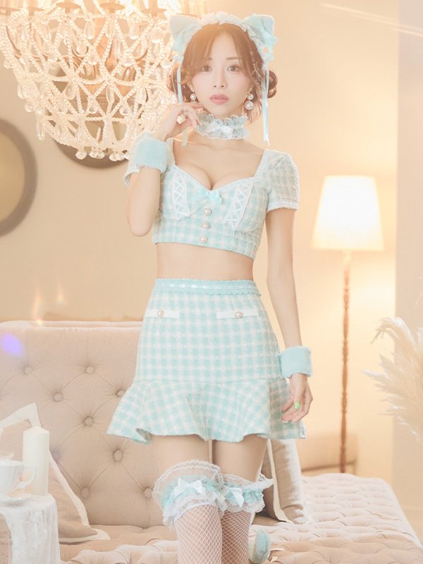 画像18: 【SALE!!】【即日発送】【ハロウィン】ツイードキャットセットアップ 【コスプレ6点セット】 【XS-Mサイズ/4カラー】[OF04] (18)