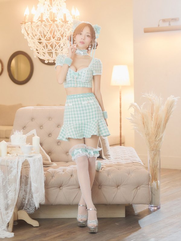 画像9: 【SALE!!】【即日発送】【ハロウィン】門りょうちゃん着用ツイードキャットセットアップ 【コスプレ6点セット】 【XS-Mサイズ/4カラー】[OF04] (9)