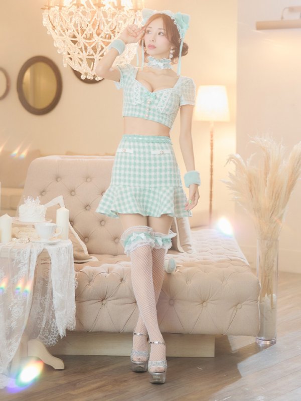 画像10: 【SALE!!】【即日発送】【ハロウィン】門りょうちゃん着用ツイードキャットセットアップ 【コスプレ6点セット】 【XS-Mサイズ/4カラー】[OF04] (10)