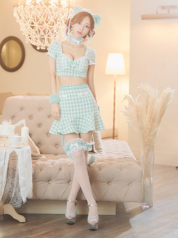 画像11: 【SALE!!】【即日発送】【ハロウィン】門りょうちゃん着用ツイードキャットセットアップ 【コスプレ6点セット】 【XS-Mサイズ/4カラー】[OF04] (11)