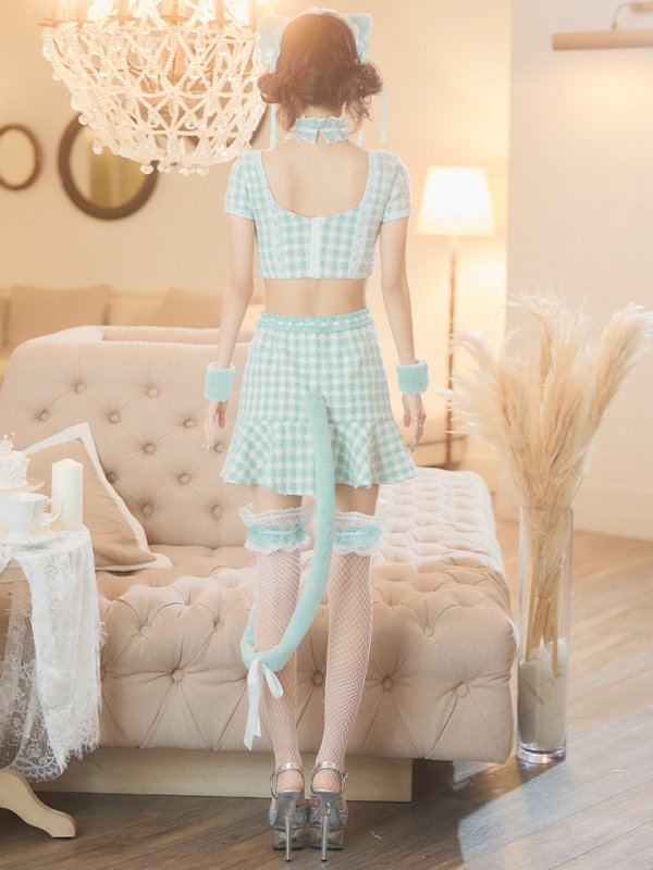 画像15: 【SALE!!】【即日発送】【ハロウィン】門りょうちゃん着用ツイードキャットセットアップ 【コスプレ6点セット】 【XS-Mサイズ/4カラー】[OF04] (15)