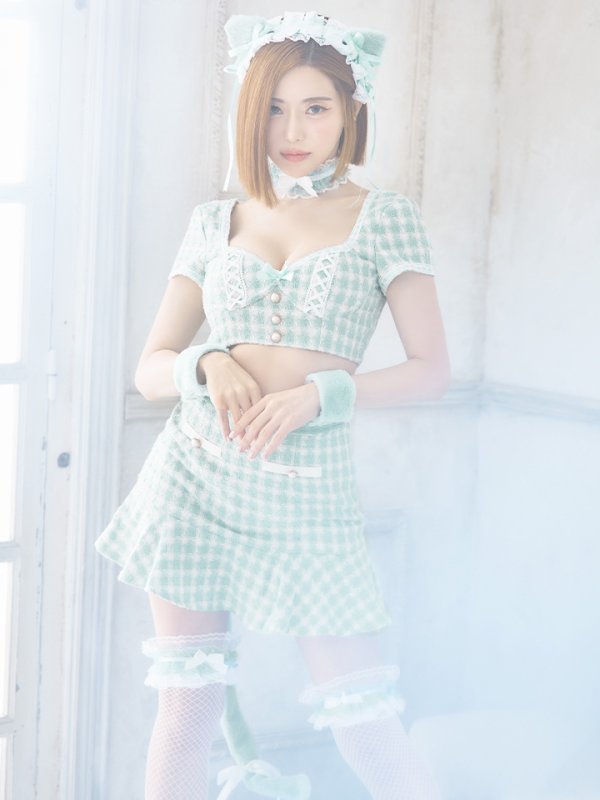 画像10: 【SALE!!】【即日発送】【ハロウィン】ツイードキャットセットアップ 【コスプレ6点セット】 【XS-Mサイズ/4カラー】[OF04] (10)