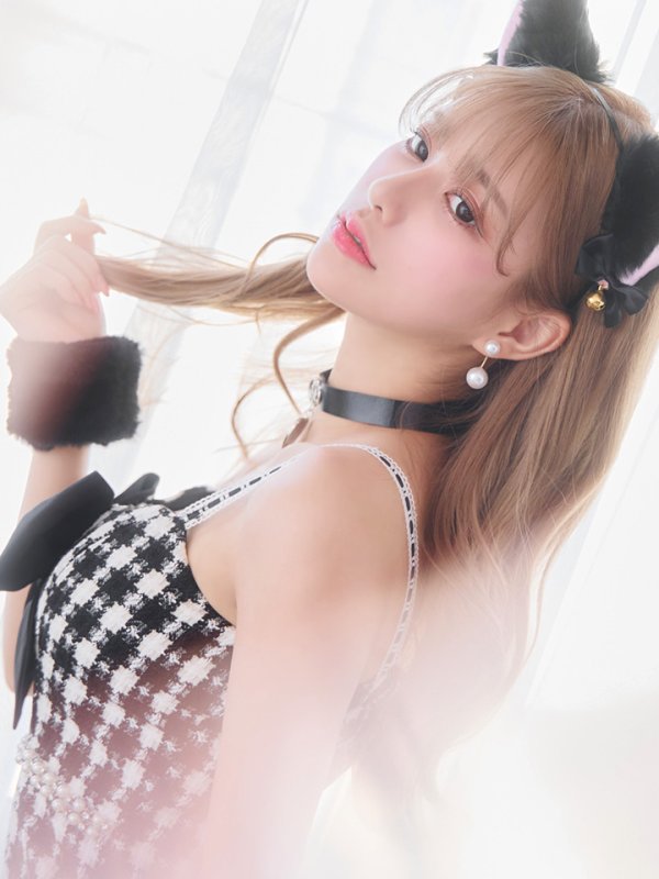 画像7: 【SALE!!】【即日発送】【ハロウィン】 ツイードキャットキャミ 【コスプレ5点セット】【S-Mサイズ/1カラー】[HC03] (7)