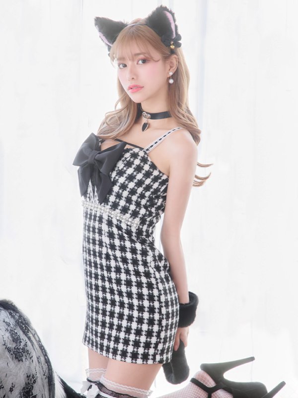 画像11: 【SALE!!】【即日発送】【ハロウィン】 ツイードキャットキャミ 【コスプレ5点セット】【S-Mサイズ/1カラー】[HC03] (11)