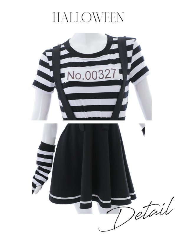 画像19: 【SALE!!】【即日発送】【ハロウィン】 囚人 プリズナーガール 【コスプレ3点セット】【S-Mサイズ/1カラー】(HC0306-SV)[HC03] (19)