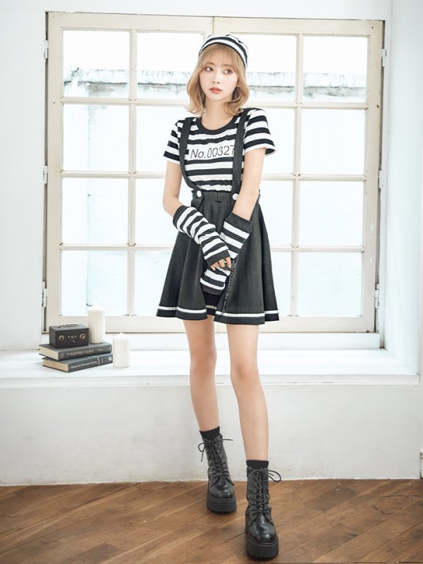 画像2: 【SALE!!】【即日発送】【ハロウィン】 囚人 プリズナーガール 【コスプレ3点セット】【S-Mサイズ/1カラー】(HC0306-SV)[HC03] (2)