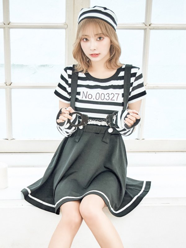 画像7: 【SALE!!】【即日発送】【ハロウィン】 囚人 プリズナーガール 【コスプレ3点セット】【S-Mサイズ/1カラー】(HC0306-SV)[HC03] (7)