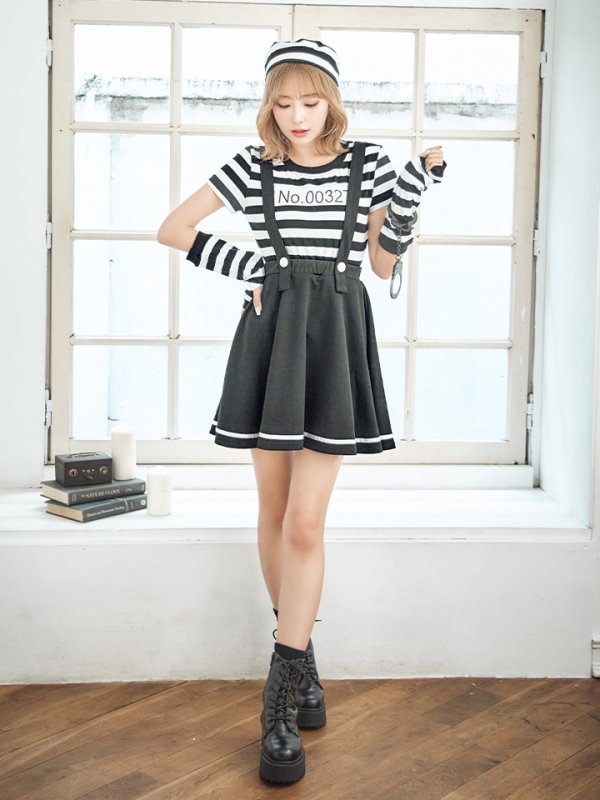 画像8: 【SALE!!】【即日発送】【ハロウィン】 囚人 プリズナーガール 【コスプレ3点セット】【S-Mサイズ/1カラー】(HC0306-SV)[HC03] (8)