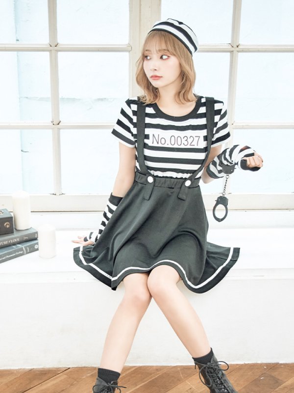 画像11: 【SALE!!】【即日発送】【ハロウィン】 囚人 プリズナーガール 【コスプレ3点セット】【S-Mサイズ/1カラー】(HC0306-SV)[HC03] (11)