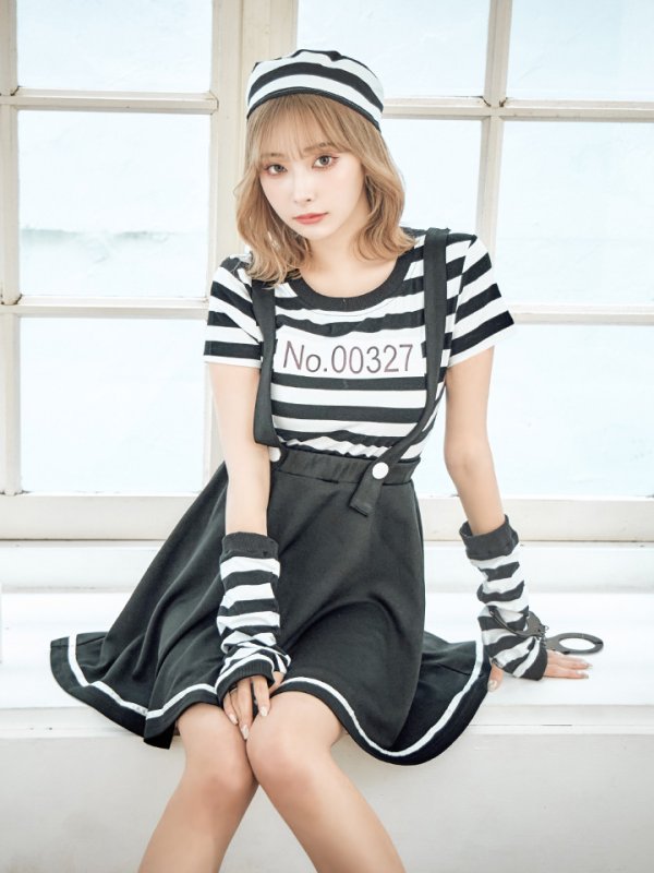 画像14: 【SALE!!】【即日発送】【ハロウィン】 囚人 プリズナーガール 【コスプレ3点セット】【S-Mサイズ/1カラー】(HC0306-SV)[HC03] (14)