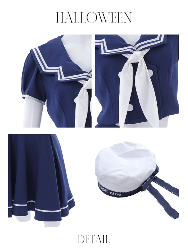 画像6: 【SALE!!】【即日発送】【ハロウィン】水兵セットアップ【コスプレ5点セット】【S-Lサイズ/1カラー】[HC03] (6)