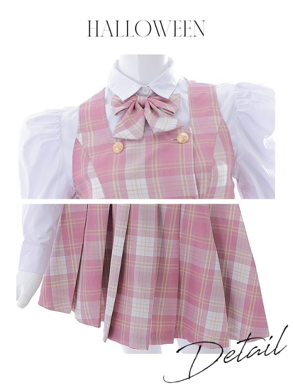 画像44: 【ハロウィン】チェック制服バニー【コスプレ6点セット】 【S-Lサイズ/1カラー】[YMT] (44)