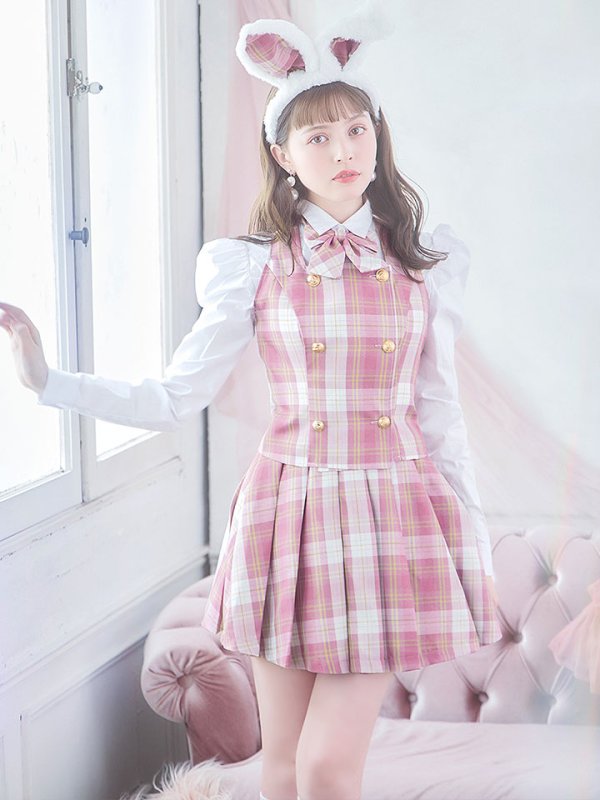 画像34: 【ハロウィン】チェック制服バニー【コスプレ6点セット】 【S-Lサイズ/1カラー】[YMT] (34)