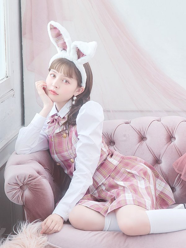 画像35: 【ハロウィン】チェック制服バニー【コスプレ6点セット】 【S-Lサイズ/1カラー】[YMT] (35)