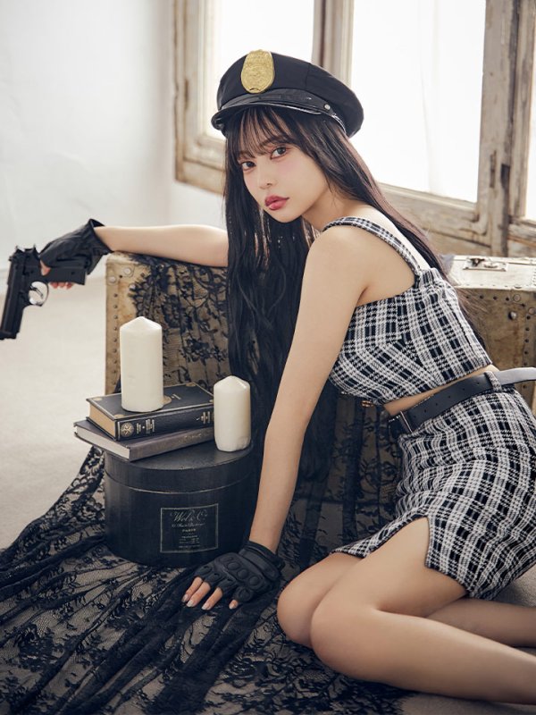 画像12: 【SALE!!】【即日発送】【ハロウィン】ツイードポリスセットアップ 【コスプレ5点セット】【XS-Mサイズ】(OF0106-SV)[OF04-Bg] (12)