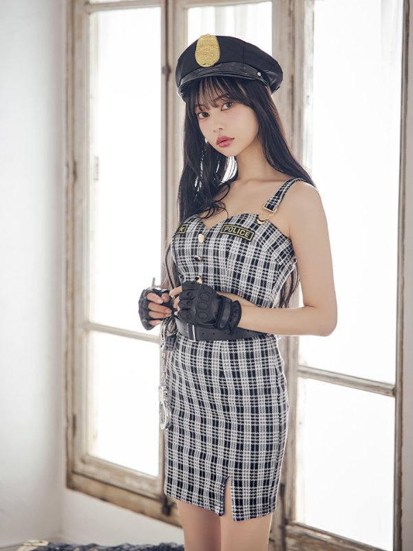 画像16: 【SALE!!】【即日発送】【ハロウィン】ツイードポリスセットアップ 【コスプレ5点セット】【XS-Mサイズ】(OF0106-SV)[OF04-Bg] (16)