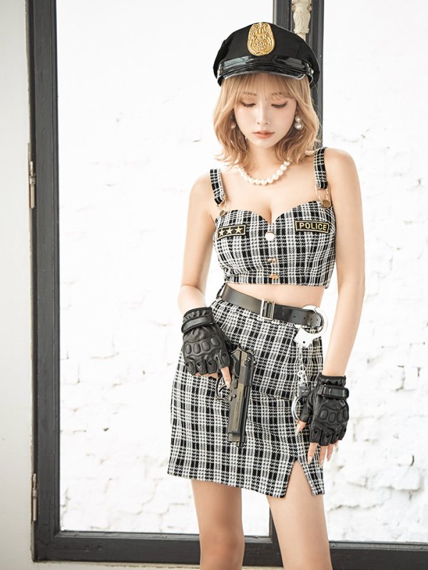 画像17: 【SALE!!】【即日発送】【ハロウィン】ツイードポリスセットアップ 【コスプレ5点セット】【XS-Mサイズ】(HC0306-SV)[HC03-Bg] (17)