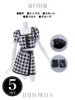画像26: 送料無料！【ハロウィン】【LARME/ラルム掲載】 ギンガムセットアップポリス 【コスプレ5点セット】【XS-Mサイズ/1カラー】(YMT06-SV)[YMT-B] (26)