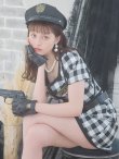 画像12: 送料無料！【ハロウィン】【LARME/ラルム掲載】 ギンガムセットアップポリス 【コスプレ5点セット】【XS-Mサイズ/1カラー】(YMT06-SV)[YMT-B] (12)