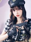 画像4: 送料無料！【ハロウィン】【LARME/ラルム掲載】 ギンガムセットアップポリス 【コスプレ5点セット】【XS-Mサイズ/1カラー】(YMT06-SV)[YMT-B] (4)