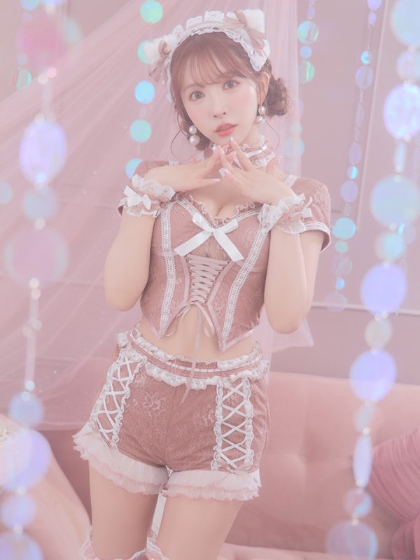 画像30: 【即日発送】【ハロウィン】コルセットレースキャット 【コスプレ6点セット】 【S-Mサイズ/3カラー】[YMT] (30)