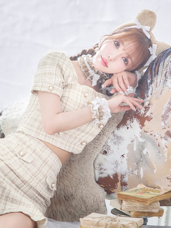 画像7: 【SALE!!】【即日発送】【ハロウィン】ツイードくまセットアップ/ベア 【コスプレ6点セット】 【XS-Mサイズ/1カラー】[OF04] (7)