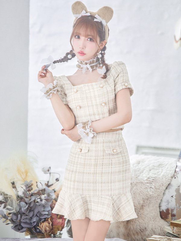 画像11: 【SALE!!】【即日発送】【ハロウィン】ツイードくまセットアップ/ベア 【コスプレ6点セット】 【XS-Mサイズ/1カラー】[OF04] (11)