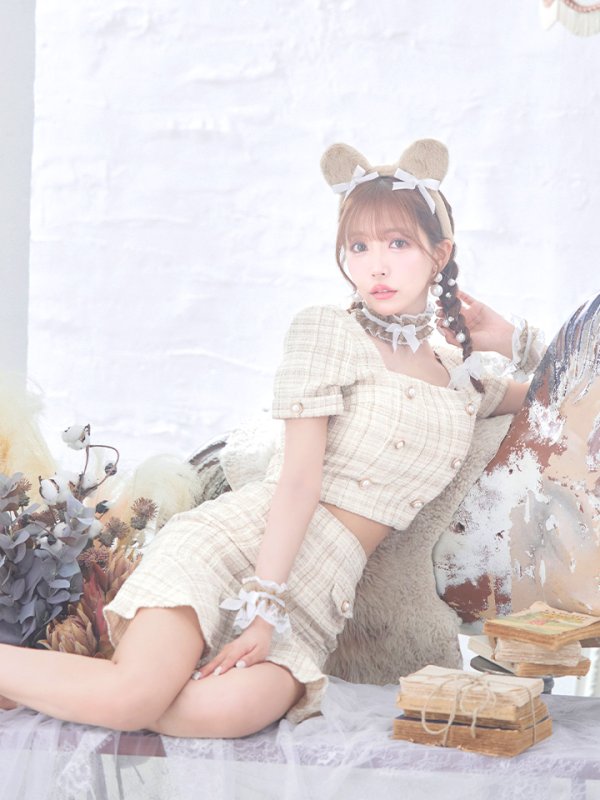 画像14: 【SALE!!】【即日発送】【ハロウィン】ツイードくまセットアップ/ベア 【コスプレ6点セット】 【XS-Mサイズ/1カラー】[OF04] (14)