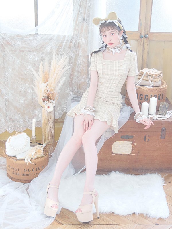 画像16: 【SALE!!】【即日発送】【ハロウィン】ツイードくまセットアップ/ベア 【コスプレ6点セット】 【XS-Mサイズ/1カラー】[OF04] (16)