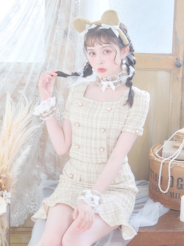 画像24: 【SALE!!】【即日発送】【ハロウィン】ツイードくまセットアップ/ベア 【コスプレ6点セット】 【XS-Mサイズ/1カラー】[OF04] (24)