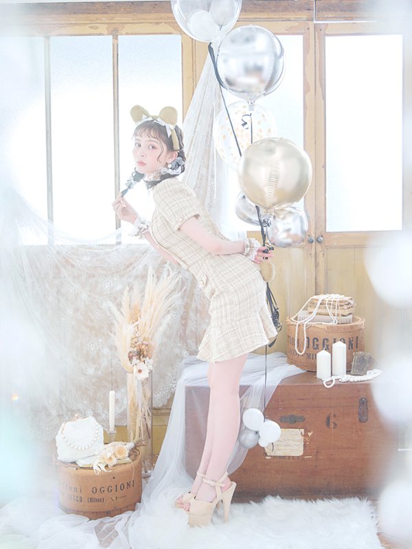 画像28: 【SALE!!】【即日発送】【ハロウィン】ツイードくまセットアップ/ベア 【コスプレ6点セット】 【XS-Mサイズ/1カラー】[OF04] (28)