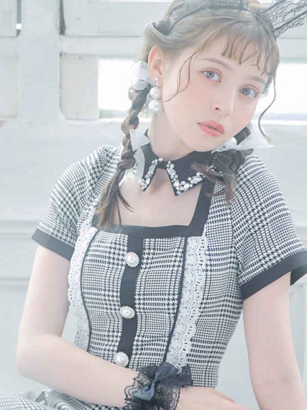 画像17: 【SALE!!】【即日発送】【ハロウィン】【LARME/ラルム掲載】 グレンチェックセットアップバニー 【コスプレ6点セット】【XS-Mサイズ/1カラー】[HC03] (17)