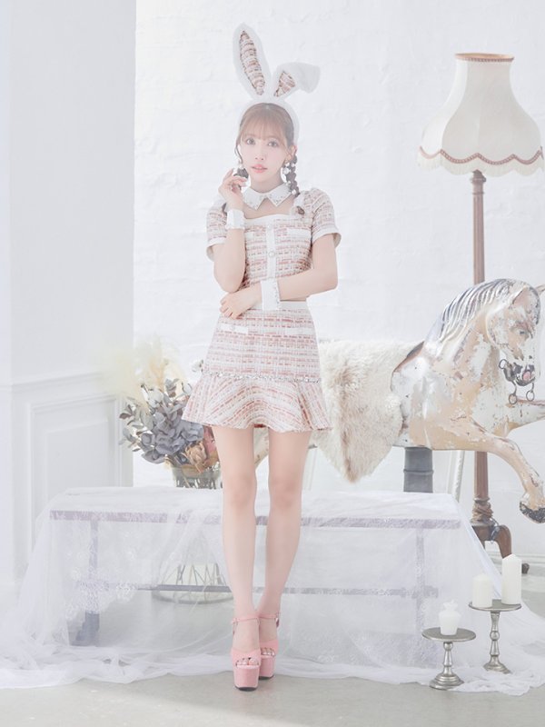 画像5: 【SALE!!】【即日発送】【ハロウィン】 ツイードセットアップバニー【コスプレ6点セット】【XS-Mサイズ/1カラー】[HC03] (5)