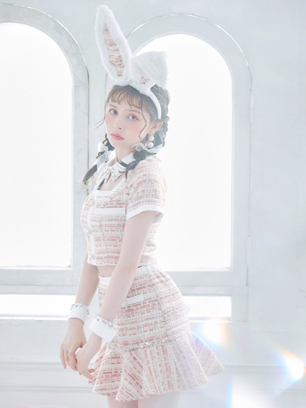 画像3: 【SALE!!】【即日発送】【ハロウィン】 ツイードセットアップバニー【コスプレ6点セット】【XS-Mサイズ/1カラー】[HC03] (3)