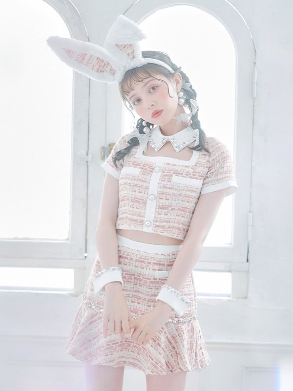 画像7: 【SALE!!】【即日発送】【ハロウィン】 ツイードセットアップバニー【コスプレ6点セット】【XS-Mサイズ/1カラー】[HC03] (7)