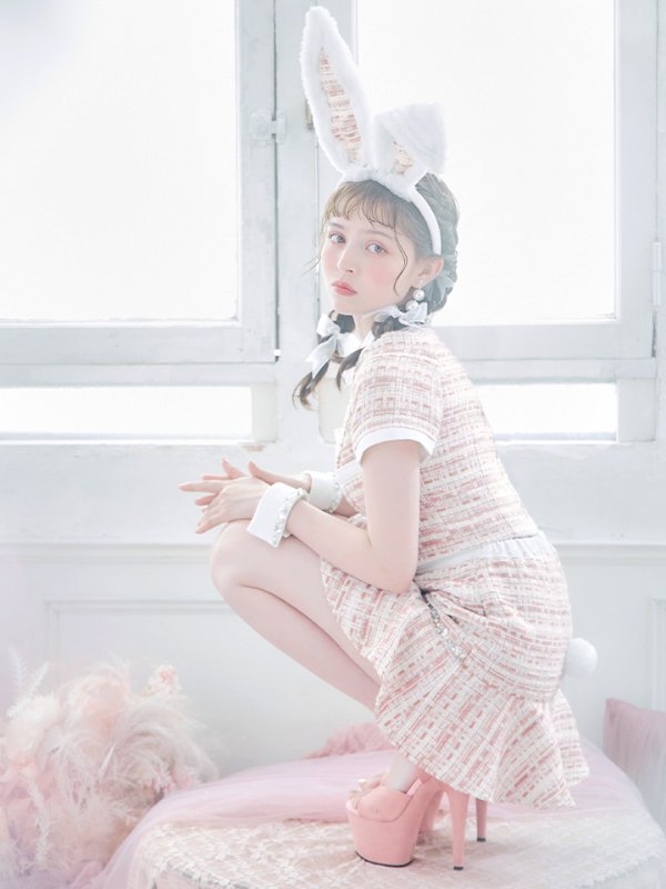 画像9: 【SALE!!】【即日発送】【ハロウィン】 ツイードセットアップバニー【コスプレ6点セット】【XS-Mサイズ/1カラー】[HC03] (9)