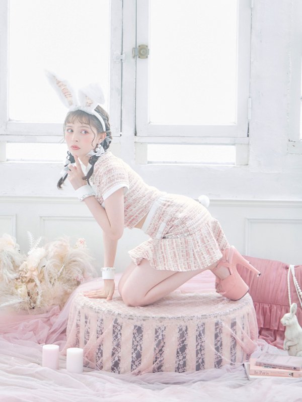 画像10: 【SALE!!】【即日発送】【ハロウィン】 ツイードセットアップバニー【コスプレ6点セット】【XS-Mサイズ/1カラー】[HC03] (10)