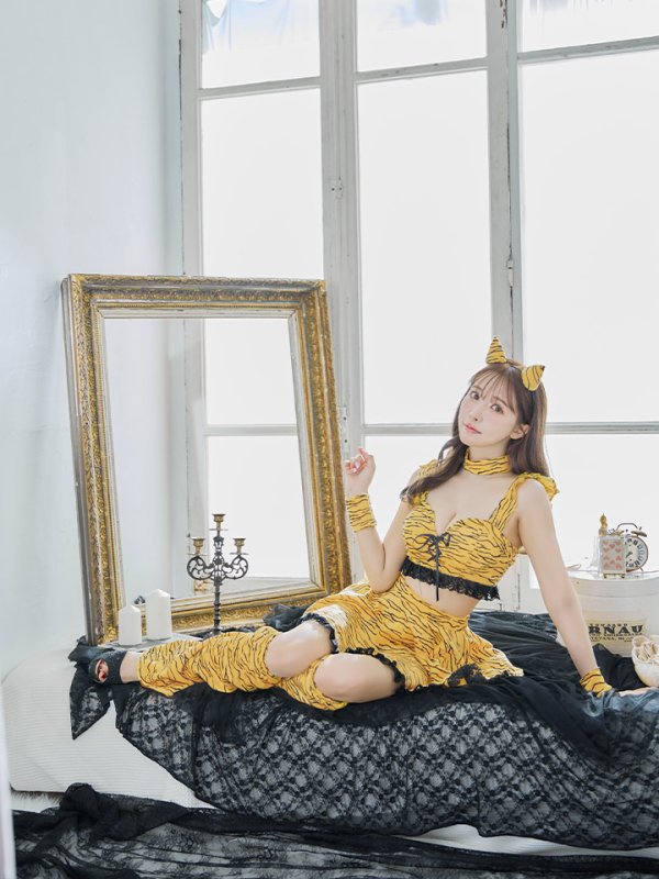 画像11: 【即日発送】【ハロウィン】セットアップフレアスカート鬼コスプレ【コスプレ6点セット】【S-Mサイズ/1カラー】[HC03] (11)