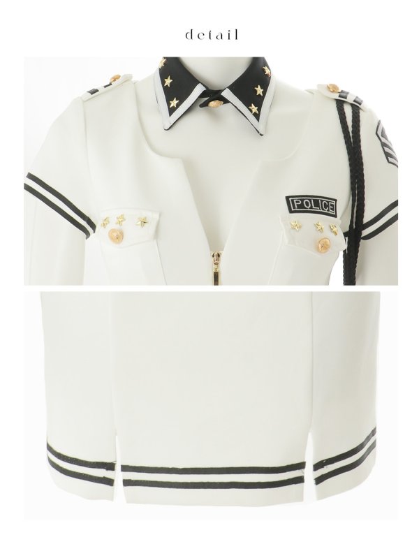 画像45: 【即日発送！】【ハロウィン】半袖ポリスタイトワンピース 【コスプレ5点セット】【XS-XLサイズ】[HC03-Bg] (45)