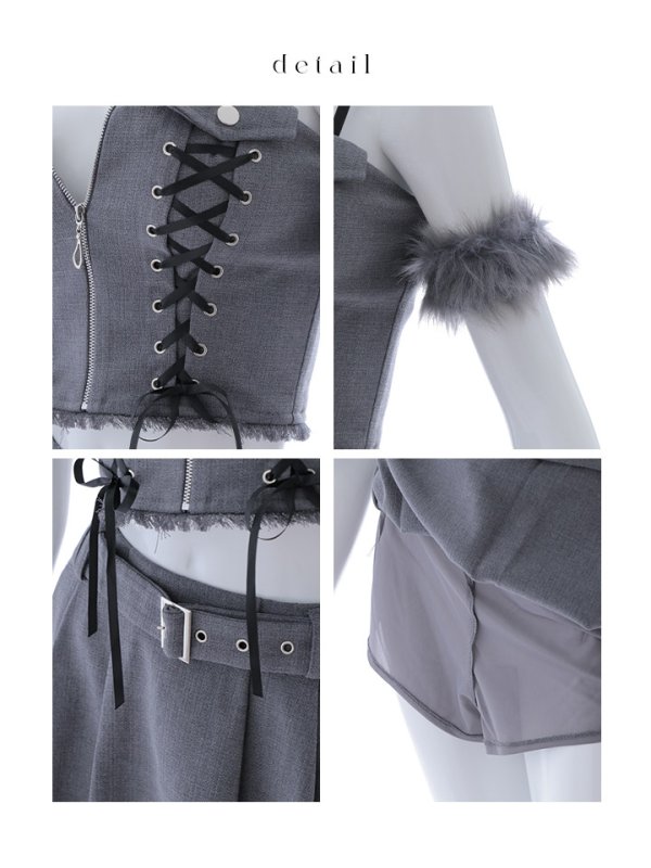 画像18: 【ハロウィン】レースアップオオカミセットアップ 【コスプレ8点セット】[OF04] (18)