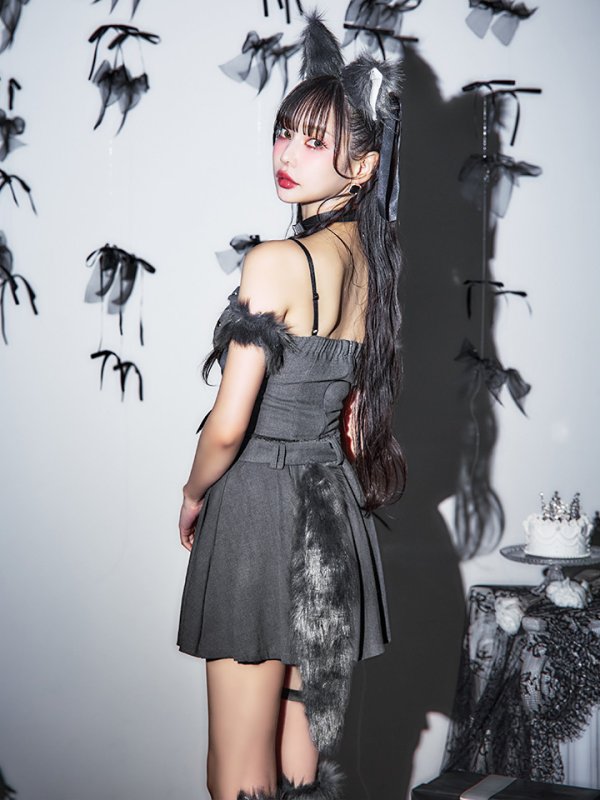 画像12: 【ハロウィン】レースアップオオカミセットアップ 【コスプレ8点セット】[HC03] (12)